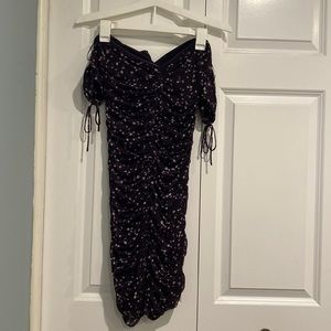 Off the shoulder mini ruched dress